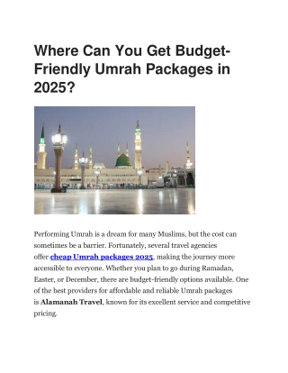where can you get budget friendly umrah packages