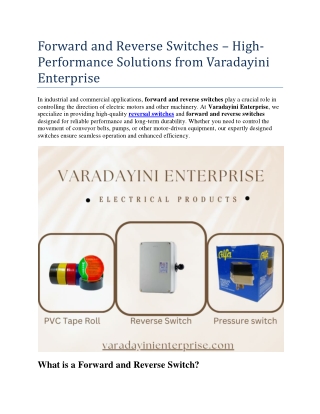 forward and reverse switches high performance