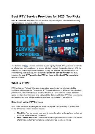best iptv service providers for 2025 top picks