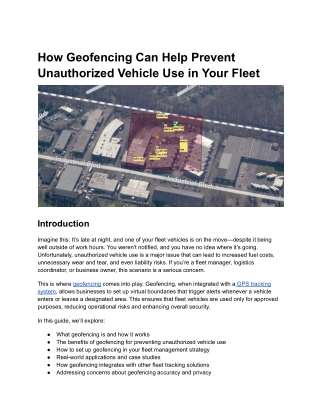How Geofencing Can Help Prevent Unauthorized Vehicle Use in Your Fleet