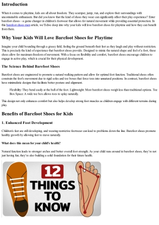 Why Your Kids Will Love Barefoot Shoes for Playtime