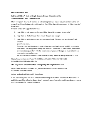 publish a children book