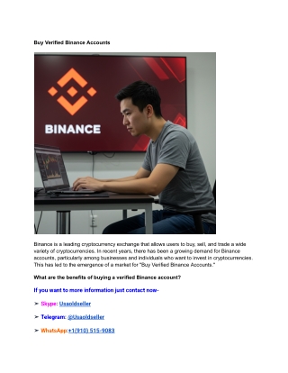 Buy Verified Binance Accounts