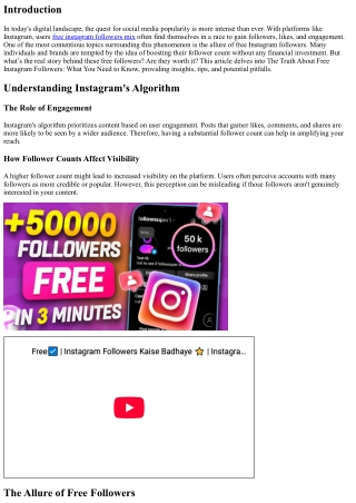 The Truth About Free Instagram Followers: What You Need to Know