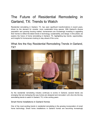 The Future of Residential Remodeling in Garland, TX_ Trends to Watch