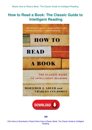 Books How to Read a Book The Classic Guide to Intelligent Reading