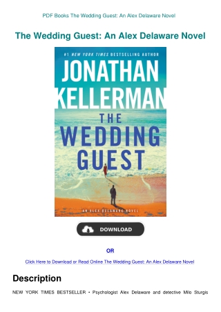 PDF Books The Wedding Guest An Alex Delaware Novel