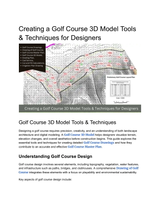 creating a golf course 3d model tools techniques