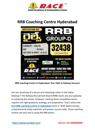 RRB Coaching Centre Hyderabad