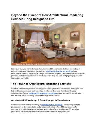 beyond the blueprint how architectural rendering