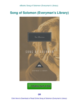 eBooks Song of Solomon (Everyman's Library)