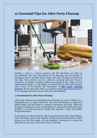 10 Essential Tips for After Party Cleanup