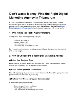 Digital Marketing Agency in Trivandrum