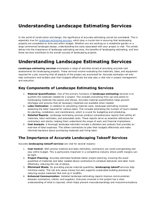 Landscape Estimating Services