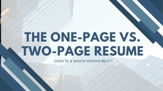 the one page vs two page resume debate which
