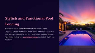 Stylish and Functional Pool Fencing