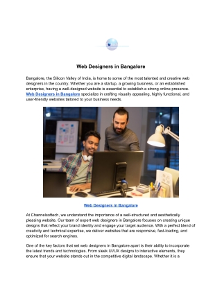 Web Designers in Bangalore