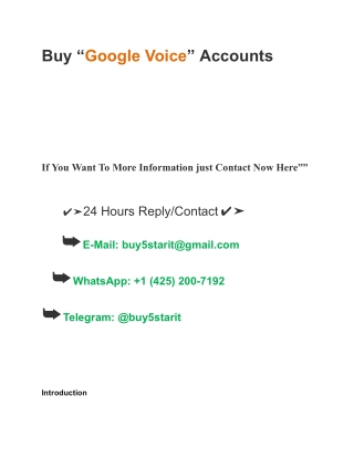 Buy “Google Voice” Accounts