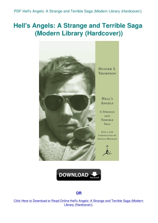 PDF Hell's Angels A Strange and Terrible Saga (Modern Library (Hardcover))