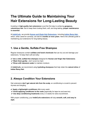 The Ultimate Guide to Maintaining Your Hair Extensions for Long-Lasting Beauty