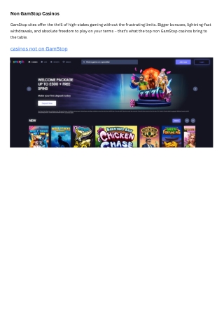 non gamstop casinos