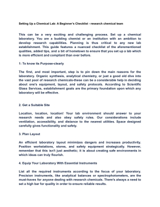 Setting Up a Chemical Lab_ A Beginner’s Checklist