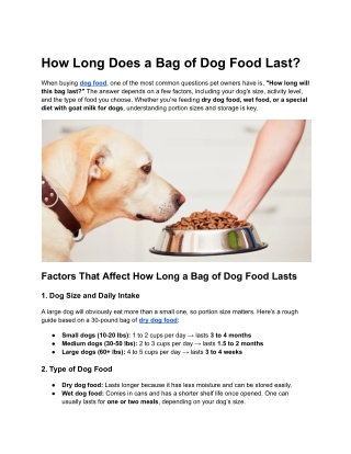 How Long Does a Bag of Dog Food Last? Storage & Feeding Tips