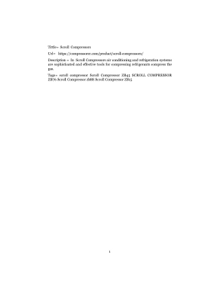 Scroll Compressors