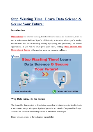 stop wasting time learn data science secure your