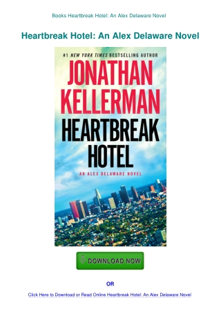 Books Heartbreak Hotel An Alex Delaware Novel