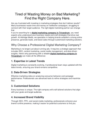 digital marketing company in Trivandrum 15-3-25