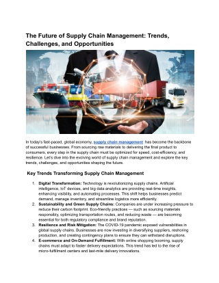 The Future of Supply Chain Management_ Trends, Challenges, and Opportunities