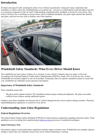 “Windshield Safety Standards: What Every Driver Should Know”