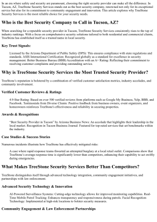 Choosing Excellence: The Best Security Companies in Tucson