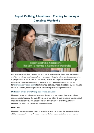 Expert Clothing Alterations – The Key To Having A Complete Wardrobe