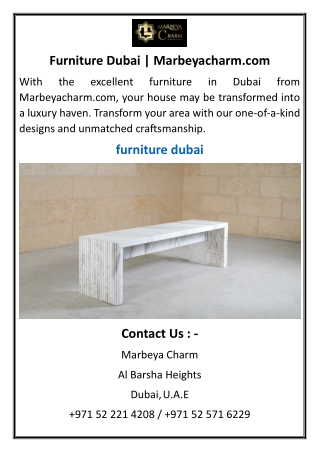 Furniture Dubai  Marbeyacharm