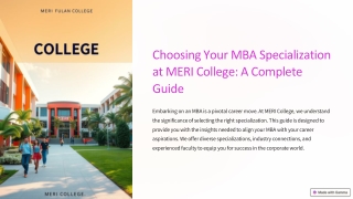 choosing your mba specialization at meri college
