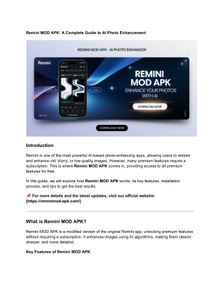 Remini MOD APK – AI Photo Enhancer (Latest Version) | Free Download.