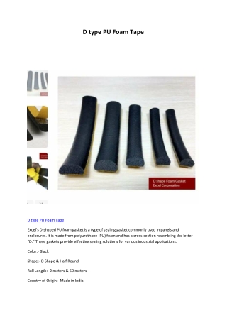 D type PU Foam Tape