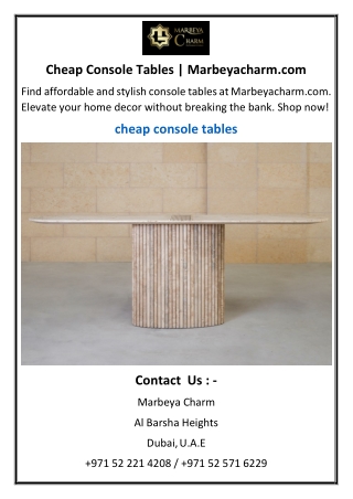Cheap Console Tables  Marbeyacharm