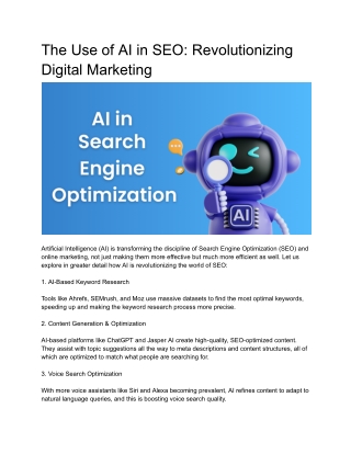 the use of ai in seo revolutionizing digital