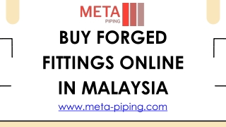 Buy forged Fittings Online in Malaysia - Meta Piping