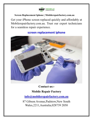 Screen Replacement Iphone  Mobilerepairfactory.com.au