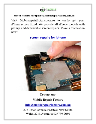 Screen Repairs For Iphone  Mobilerepairfactory.com.au