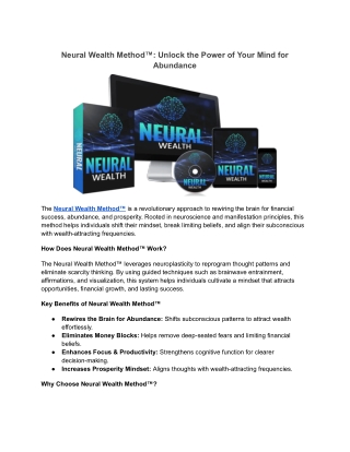 neural wealth method unlock the power of your