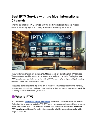 best iptv service with the most international