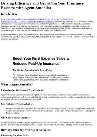 driving efficiency and growth in your insurance