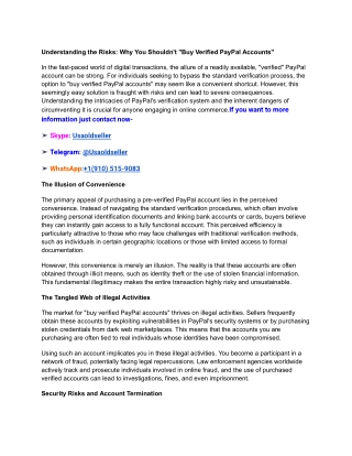 Understanding the Risks_ Why You Shouldn't _Buy Verified PayPal Accounts_