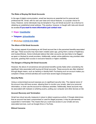The Risks of Buying Old Gmail Accounts