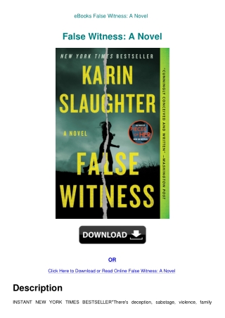 eBooks False Witness A Novel